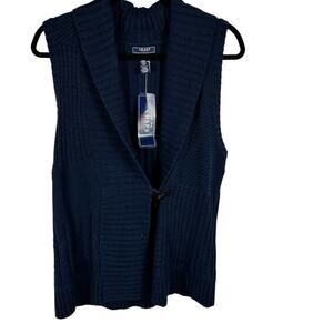 Chaps Blue Sleeveless Sweater Large